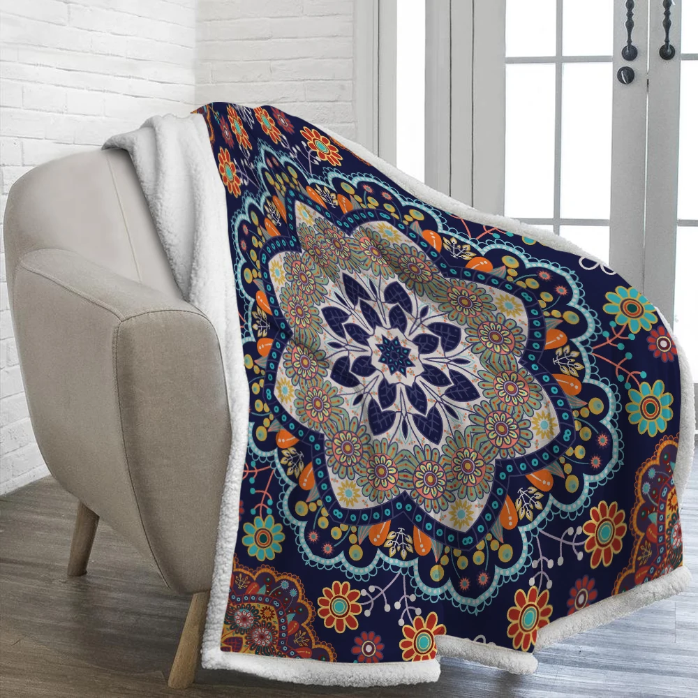 Silstar Tex Mandala Pattern Sherpa Blanket Plush Velvet Warm Sheet Cartoon Office Nap Blanket Art Design 
Silstar Tex Mandala Pattern Sherpa Blanket Plush Velvet Warm Sheet Cartoon Office Nap Blanket Art Design