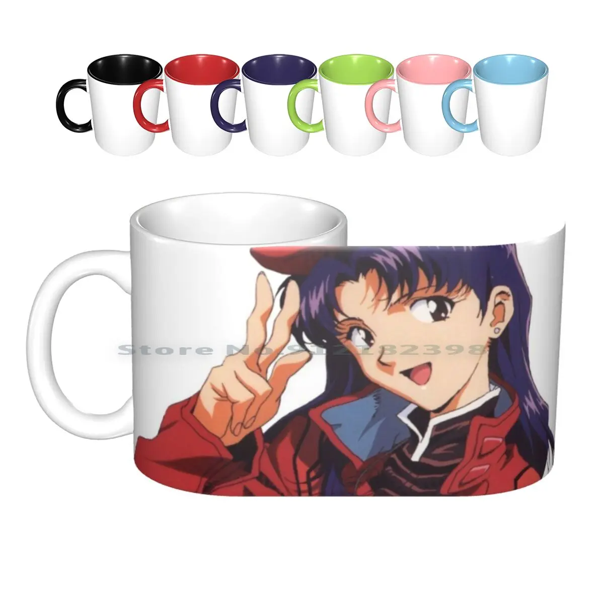 

Керамические кружки Misato Katsuragi-Girl, кофейные чашки, Кружка для молока и чая, привлекательная аниме девушка из аниме Nup Misato Katsuragi, креативная
