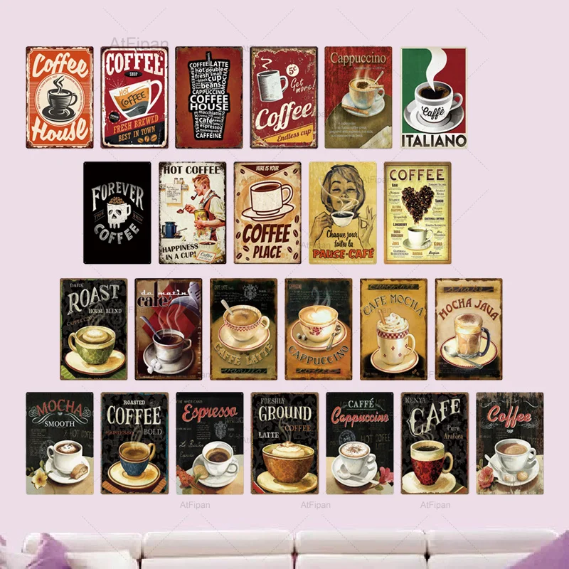 Coffee Tin Sign Vintage Metal Sign Plaque Metal Vintage Wall Decor for Kitchen Coffee Bar Cafe Retro Metal Posters Iron Painting
Coffee Tin Sign Vintage Metal Sign Plaque Metal Vintage Wall Decor for Kitchen Coffee Bar Cafe Retro Metal Posters Iron Painting