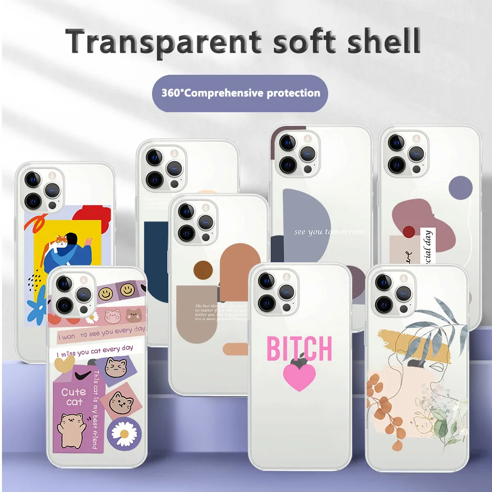 Funny Cartoon Pattern Case for Iphone 11 12 13 Pro Max XS X XR 7 8 Plus Phone Case Clear Soft TPU Cute Cat Heart Letter Cover
Funny Cartoon Pattern Case for Iphone 11 12 13 Pro Max XS X XR 7 8 Plus Phone Case Clear Soft TPU Cute Cat Heart Letter Cover