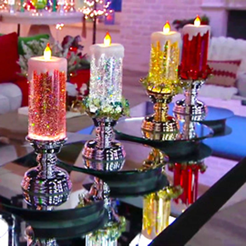 

Светодиодный ные рождественские свечи, меняющие цвет свечи, креативные рождевечерние праздничные реквизиты, декор для фотографий, Рождест...