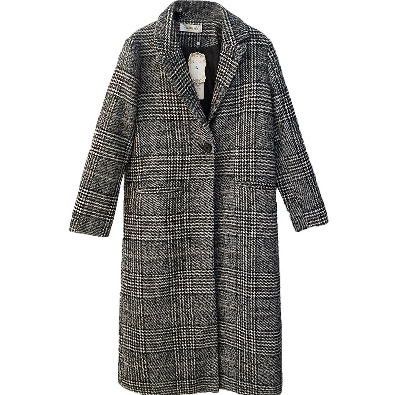 Autumn Winter Cashmere Trench Jacket Women long Casual Plaid Coat Thickness Warm Woolen Coat Button Pocket Jackets outwear
Autumn Winter Cashmere Trench Jacket Women long Casual Plaid Coat Thickness Warm Woolen Coat Button Pocket Jackets outwear