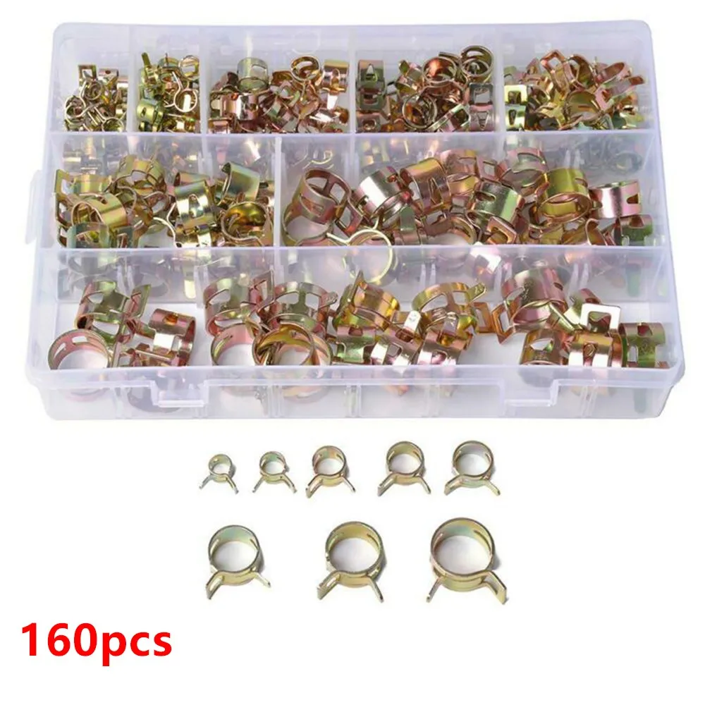 160Pcs/set Vacuum Spring Band Fuel Hose Clips Silicone Pipe Clamp Reusable Optional Clamp 6-17mm Air Tube Clamps Fastener Kit
160Pcs/set Vacuum Spring Band Fuel Hose Clips Silicone Pipe Clamp Reusable Optional Clamp 6-17mm Air Tube Clamps Fastener Kit