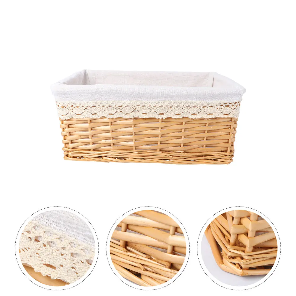 40*30*16cm Multipurpose Rectangular Wicker Storage Basket with Removable Washable Liner Willow Woven Containers - Size
40*30*16cm Multipurpose Rectangular Wicker Storage Basket with Removable Washable Liner Willow Woven Containers - Size