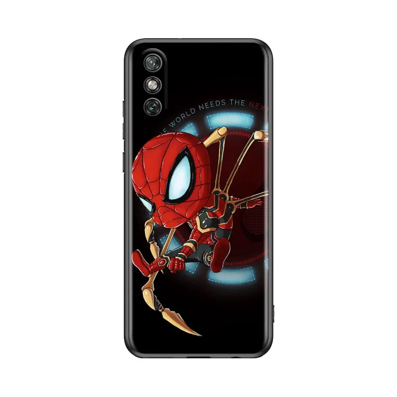 Милый черный мягкий чехол для телефона с изображением Человека-паука Marvel Huawei Y9S Y8S