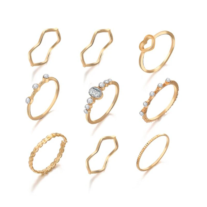 Original Design Gold Color Round Hollow Geometric Rings Set For Women Fashion Heart Twist Open Ring Joint Ring Female Jewelry 
Original Design Gold Color Round Hollow Geometric Rings Set For Women Fashion Heart Twist Open Ring Joint Ring Female Jewelry