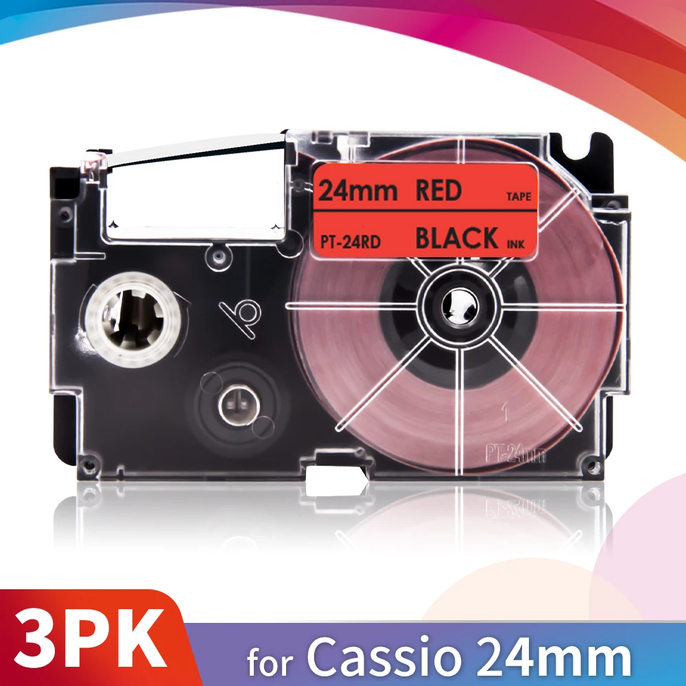 Topcolor 3PK XR 24R Black on Red Casio Replacement Label Tape 24mm 8m Length for Casio Label Maker KL9000 C500 7200 M40 M7 Print
Topcolor 3PK XR 24R Black on Red Casio Replacement Label Tape 24mm 8m Length for Casio Label Maker KL9000 C500 7200 M40 M7 Print