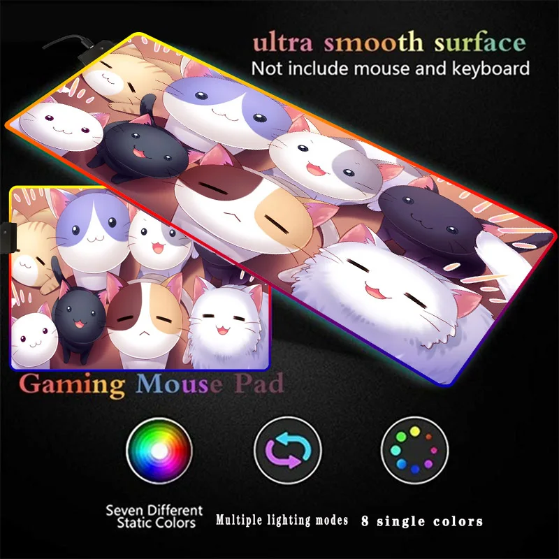 Black White Cute Cat Printed RGB Mouse Pad Gamer Led Laptop Rubber Base Mouse with Backlight and Normal for Keyboard Desk Mat
Black White Cute Cat Printed RGB Mouse Pad Gamer Led Laptop Rubber Base Mouse with Backlight and Normal for Keyboard Desk Mat