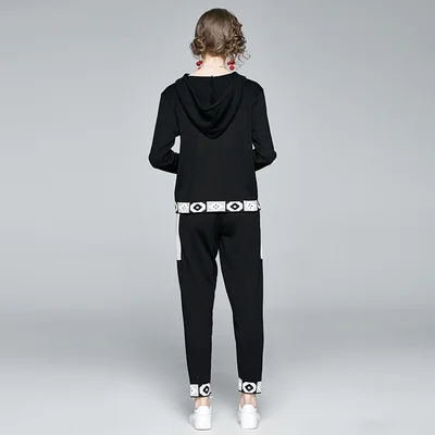 High quality women Spring Autumn Femal Ladies Casual streetwear femme fashion Hooded Knitted suit Top + pant two piece
High quality women Spring Autumn Femal Ladies Casual streetwear femme fashion Hooded Knitted suit Top + pant two piece