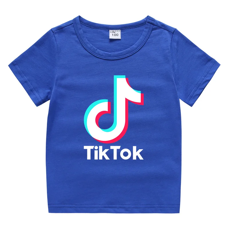 TikTok/Хлопковые футболки с короткими рукавами для девочек детская одежда на день