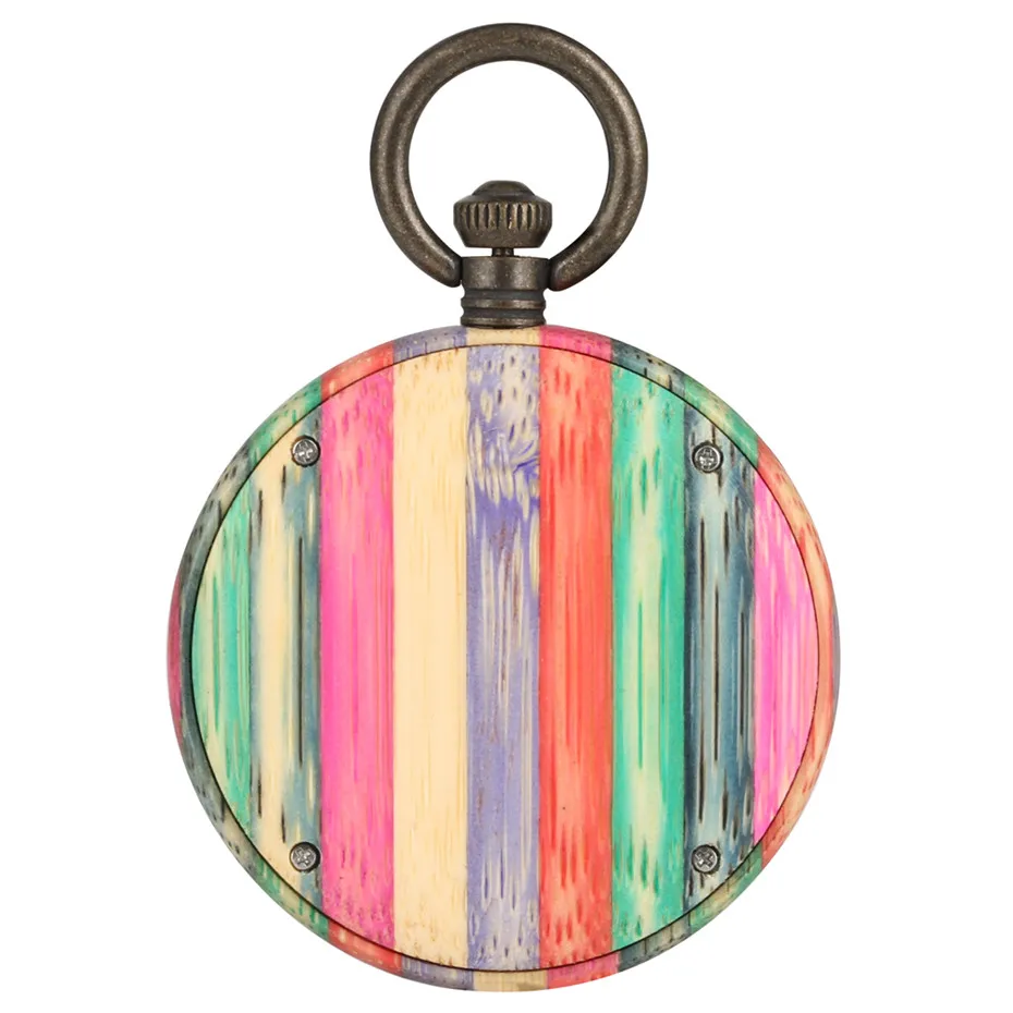 Unique Colorful Bamboo Wood Watch Quartz Pocket Watch Classic Arabic Numerals Display Luxury Pendant Clock with Hanging Chain
Unique Colorful Bamboo Wood Watch Quartz Pocket Watch Classic Arabic Numerals Display Luxury Pendant Clock with Hanging Chain