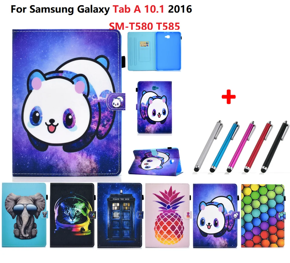 Модный чехол для планшета с пандой Samsung Galaxy Tab A10.1 10 1 "дюймов 2016 SM-T580 T585