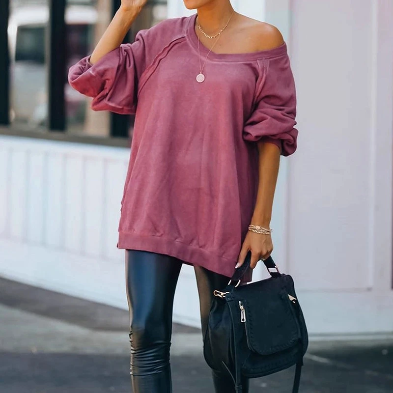 Spring Autumn Women Casual Loose T-Shirts Cross Straps Hlollow Out Design V-Neck Long Sleeve Backless Solid Color Pullovers Top
Spring Autumn Women Casual Loose T-Shirts Cross Straps Hlollow Out Design V-Neck Long Sleeve Backless Solid Color Pullovers Top