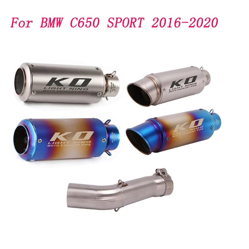

Слипоны для мотоцикла Mid соединительная трубка и 51 мм Глушитель выхлопная система из нержавеющей стали для BMW C650 SPORT 2016-2020