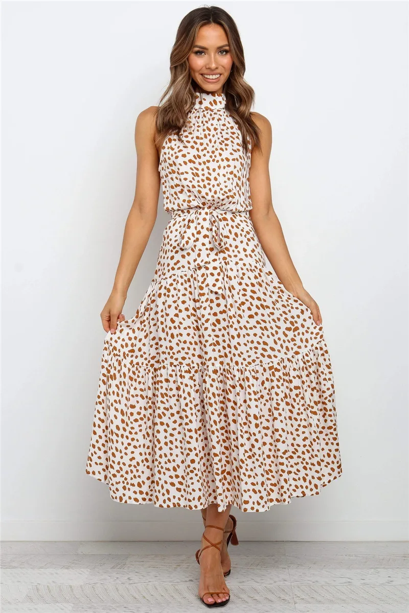 Summer Long Dress Polka Dot print Sleeveless elegant Women Dress Black long Off Shoulder Casual Plus size Party Dresses woman
Summer Long Dress Polka Dot print Sleeveless elegant Women Dress Black long Off Shoulder Casual Plus size Party Dresses woman