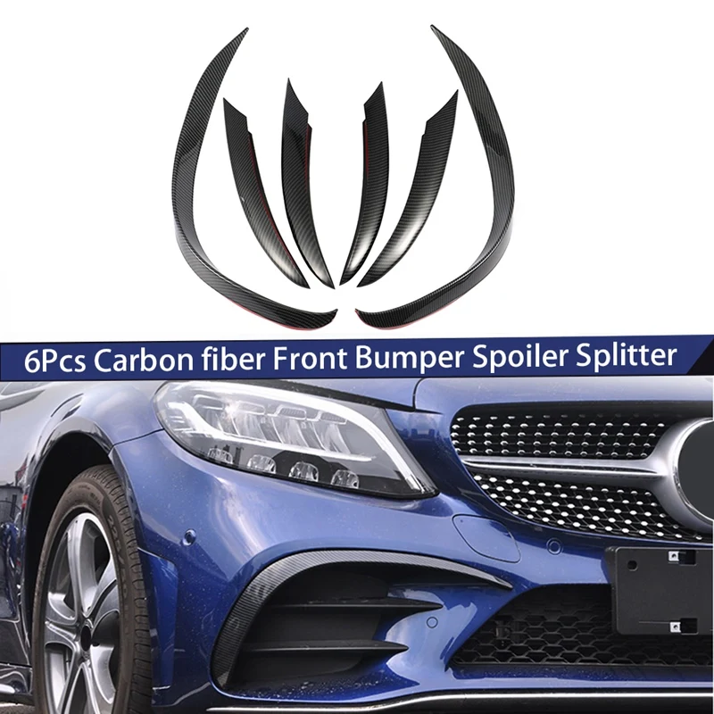 6Pcs Carbon Fiber Front Bumper Spoiler Splitter Cover Grille Vent Trim for Mercedes-Benz C-Class C200 C260 W205 2019+
6Pcs Carbon Fiber Front Bumper Spoiler Splitter Cover Grille Vent Trim for Mercedes-Benz C-Class C200 C260 W205 2019+