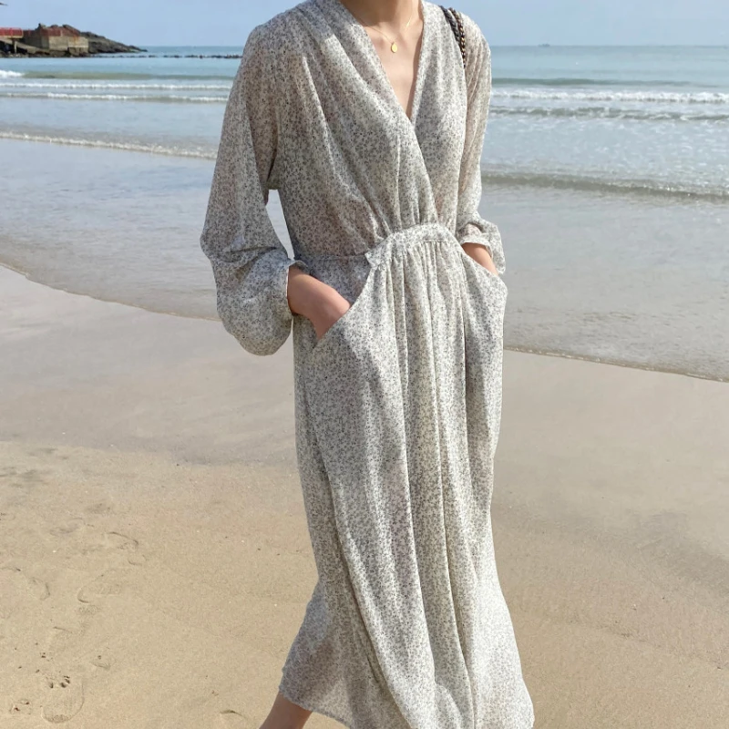 Summer Elegant Women's Yellow Floral Dress V-Neck Long Sleeve Bandage Mixi Dress 2021 Female Vestidos
Summer Elegant Women's Yellow Floral Dress V-Neck Long Sleeve Bandage Mixi Dress 2021 Female Vestidos