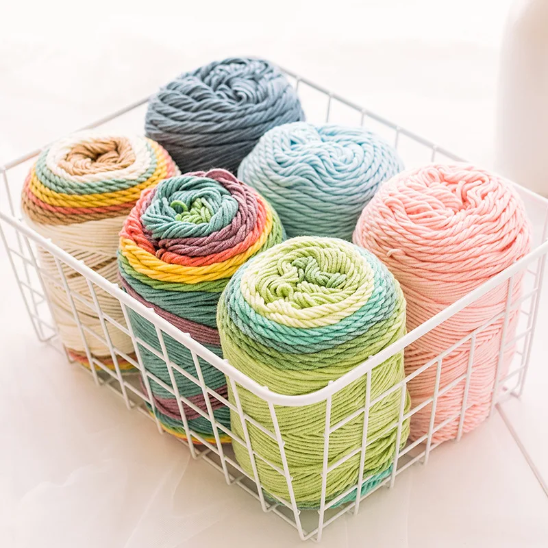 1Pcs Rainbow segment dyed yarn 5 Strand wool DIY Handmade knitted woolen doll pillow Blanket scarf sofa cushion Ball of Yarn
1Pcs Rainbow segment dyed yarn 5 Strand wool DIY Handmade knitted woolen doll pillow Blanket scarf sofa cushion Ball of Yarn