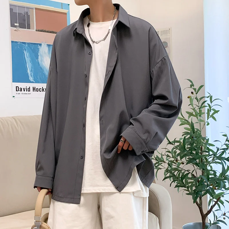 Gray/Black/White Shirt Men Fashion Society Mens Dress Shirt Korean Loose Long-sleeved Shirts Mens Solid Color Casual Shirt M-2XL
Gray/Black/White Shirt Men Fashion Society Mens Dress Shirt Korean Loose Long-sleeved Shirts Mens Solid Color Casual Shirt M-2XL