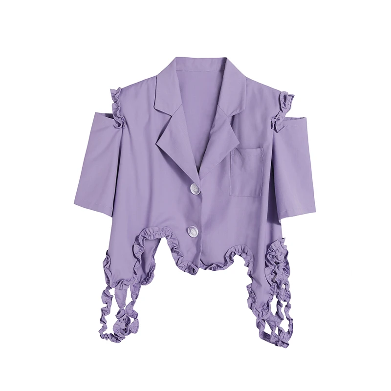 Purple Blazer Jackets Mini Skirts Two Pieces Women's Summer Thin Short Sleeve V-neck Lace Short Retro Slim Suit Jacket
Purple Blazer Jackets Mini Skirts Two Pieces Women's Summer Thin Short Sleeve V-neck Lace Short Retro Slim Suit Jacket