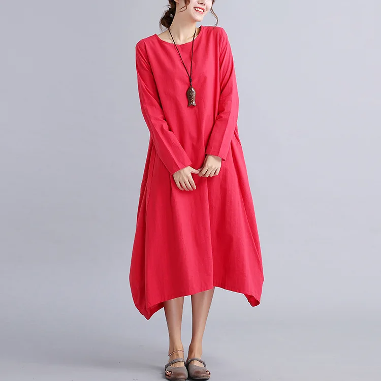 best selling muslim robe plus size loose cotton linean long sleeve maxi dress for women 
best selling muslim robe plus size loose cotton linean long sleeve maxi dress for women