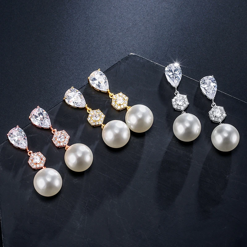 Exquisite Cubic Zirconia Artificial Pearl Simple Fashion Earrings for Women Wedding Dinner Birthday Gift Jewelry
Exquisite Cubic Zirconia Artificial Pearl Simple Fashion Earrings for Women Wedding Dinner Birthday Gift Jewelry