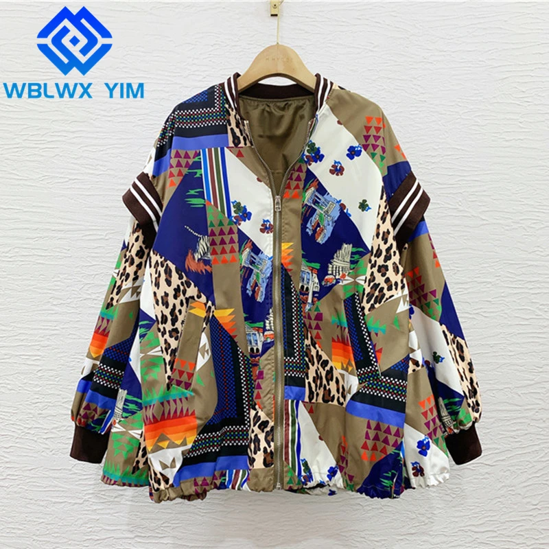 Streetwear Women Bomber Jacket Stand Collar Zipper Fashion Patchwork Print Jacket Coat Female Harajuku Loose Casual Jackets
Streetwear Women Bomber Jacket Stand Collar Zipper Fashion Patchwork Print Jacket Coat Female Harajuku Loose Casual Jackets