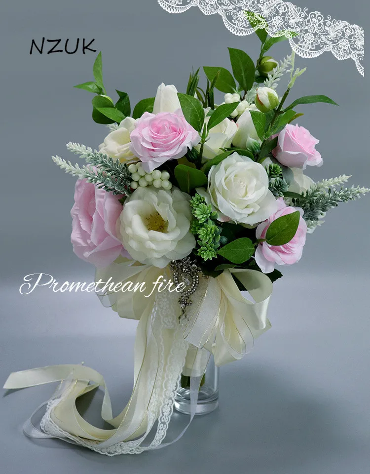 Bridal Bouquet Artificial Silk Rose Boho Bouquet Wedding Flowers Romantic White Blush Pink SPH048
Bridal Bouquet Artificial Silk Rose Boho Bouquet Wedding Flowers Romantic White Blush Pink SPH048