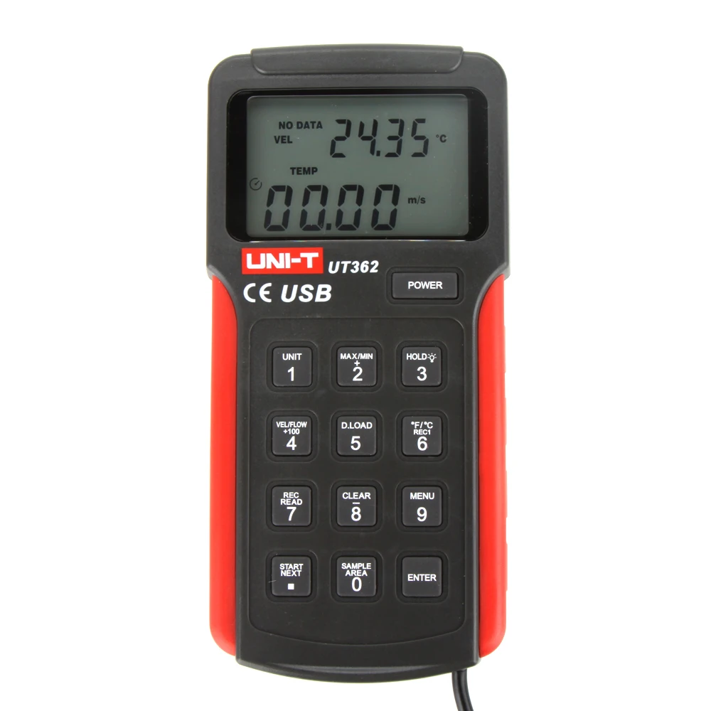 UNI-T UT362 High Precision Digital Tachometer Air Flow Meter Wind Speed Test Anemoscope Anemometer w/ USB Interface LCD Display
UNI-T UT362 High Precision Digital Tachometer Air Flow Meter Wind Speed Test Anemoscope Anemometer w/ USB Interface LCD Display