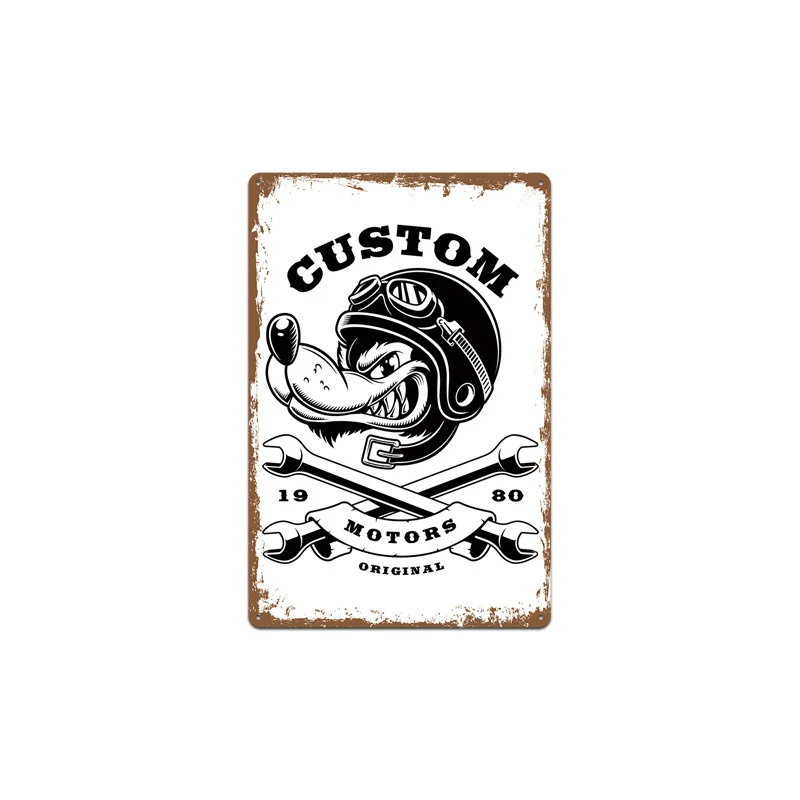 Creative Skull Eagle Motorcycle Poster Garage Tool Pin Up Tin Signs Metal Plate Plaques Art Decorative Painting For Motor Club | Дом и сад