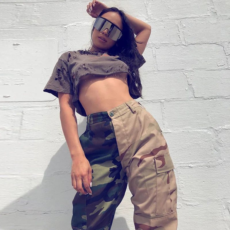 2021 New Summer Full Length Cargo Pants Green Camouflage Full Length Female Trousers Women's Pocket Closing Overalls
2021 New Summer Full Length Cargo Pants Green Camouflage Full Length Female Trousers Women's Pocket Closing Overalls