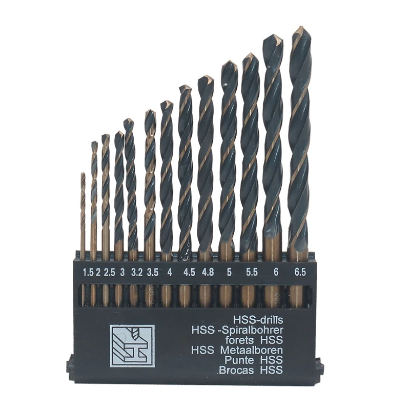 Hss 6542 Black Trough Straight Shank Twist Drill 13 Pcs Set Drill Bit Stainless Steel Mold Steel Copper Aluminum Drill
Hss 6542 Black Trough Straight Shank Twist Drill 13 Pcs Set Drill Bit Stainless Steel Mold Steel Copper Aluminum Drill