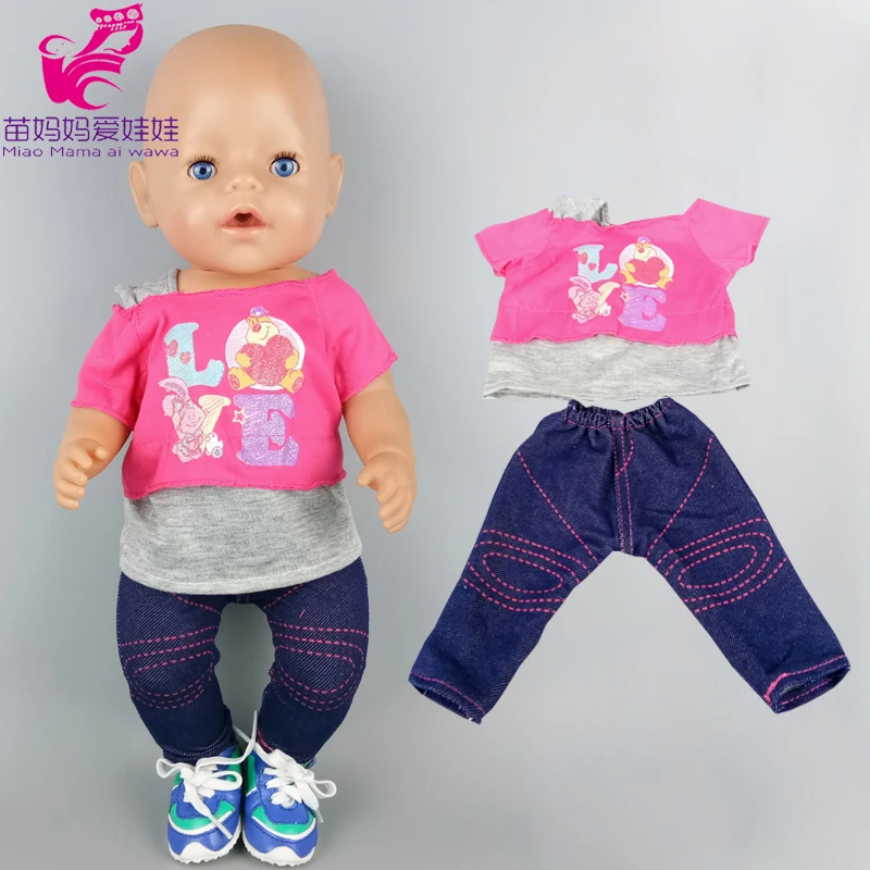 43cm baby doll shirt vest denim trousers 18 inch american og girl doll fashion clothes set
43cm baby doll shirt vest denim trousers 18 inch american og girl doll fashion clothes set