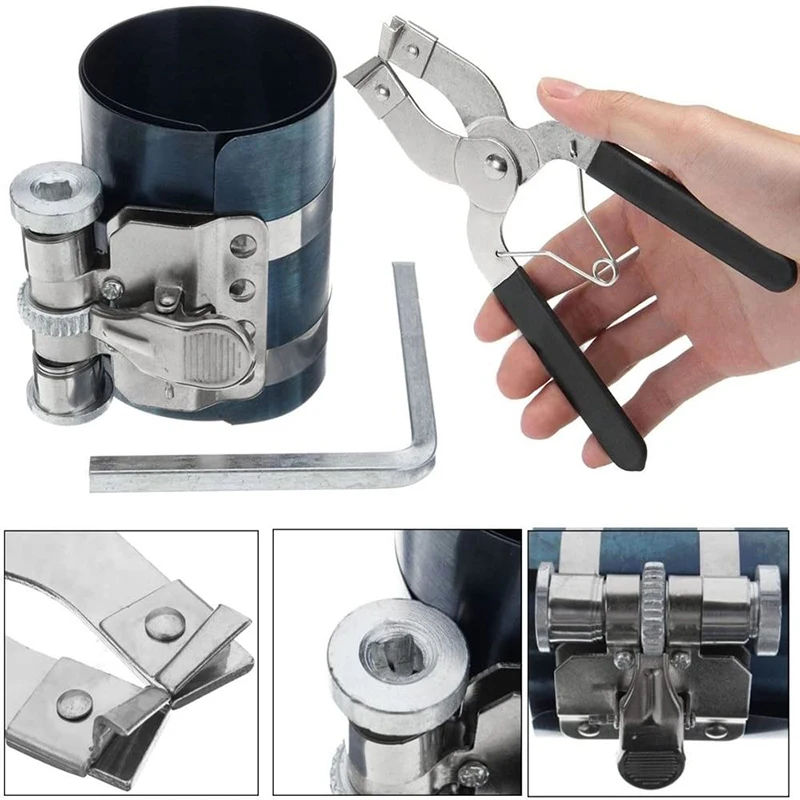 Piston Ring Compressor Pliers, Piston Ring Compressor, Piston Installer Tool Removal 
Piston Ring Compressor Pliers, Piston Ring Compressor, Piston Installer Tool Removal