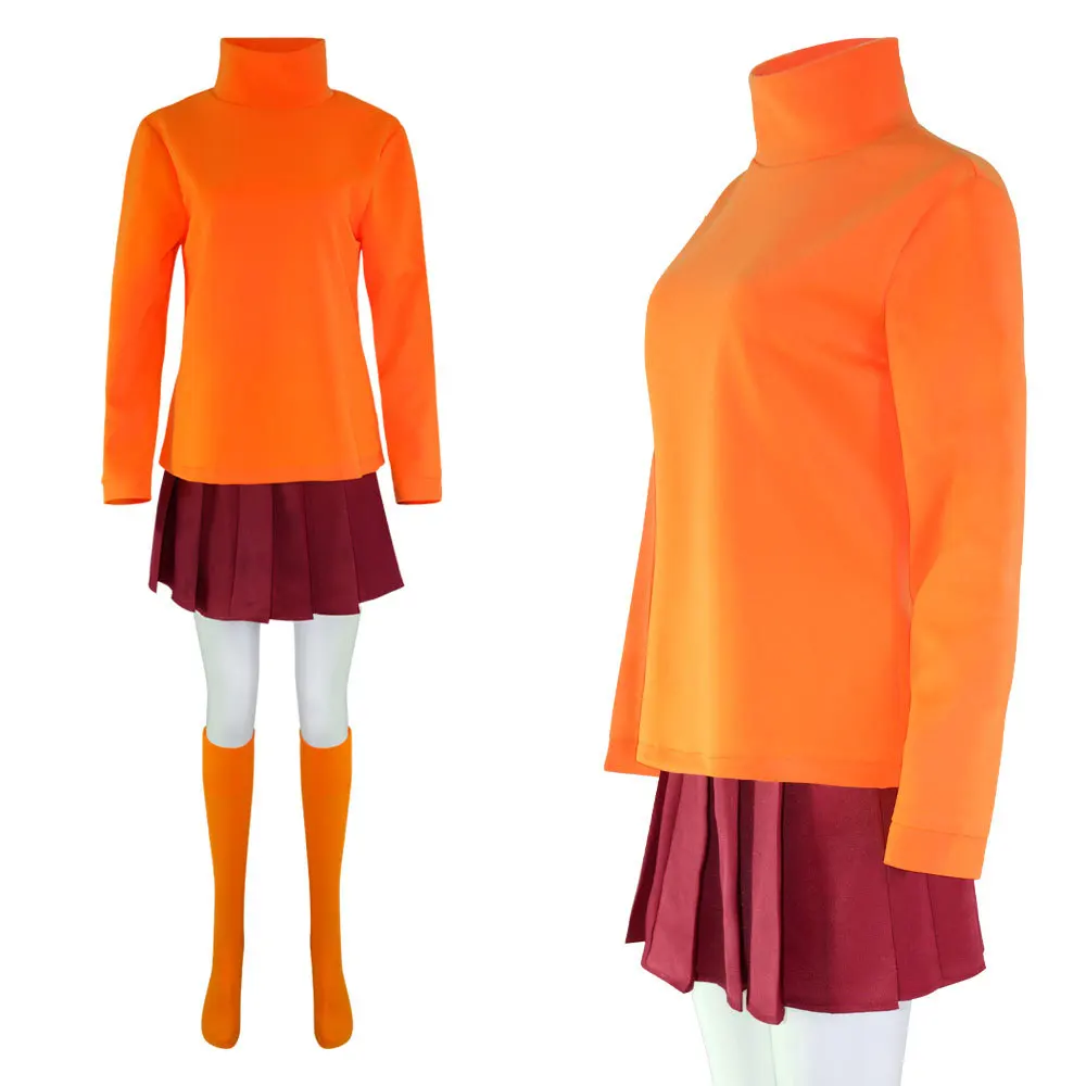 Одежда для косплея Scooby-Doo Velma с длинным рукавом, костюм персонажа из фильма, Униформа, рубашка на Хэллоуин, юбка, костюм для женщин и девушек
Одежда для косплея Scooby-Doo Velma с длинным рукавом, костюм персонажа из фильма, Униформа, рубашка на Хэллоуин, юбка, костюм для женщин и девушек