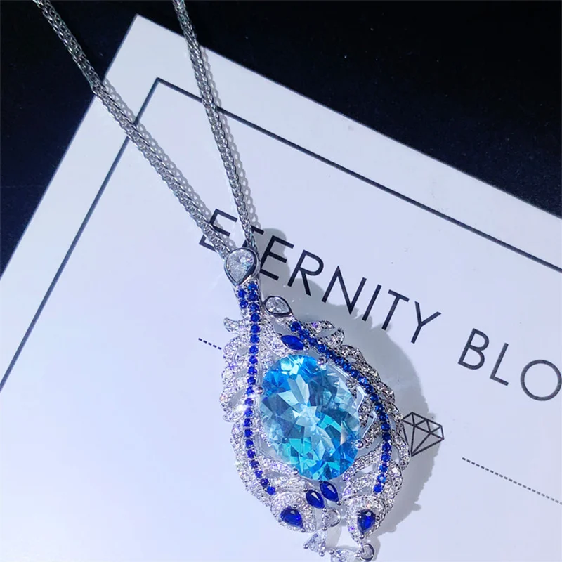 QTT Elegant Light Blue Water Drop Pendant Necklace for Women 925 Sterling Silver Trendy Engagement Wedding Party Jewelry Gift
QTT Elegant Light Blue Water Drop Pendant Necklace for Women 925 Sterling Silver Trendy Engagement Wedding Party Jewelry Gift