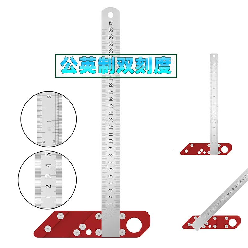 Woodworking Scribing Tool Ruler T-shaped Hole Hole Ruler Steel Ruler Limit Woodworking Backer Scribe DIY Scribing Gauge
Woodworking Scribing Tool Ruler T-shaped Hole Hole Ruler Steel Ruler Limit Woodworking Backer Scribe DIY Scribing Gauge