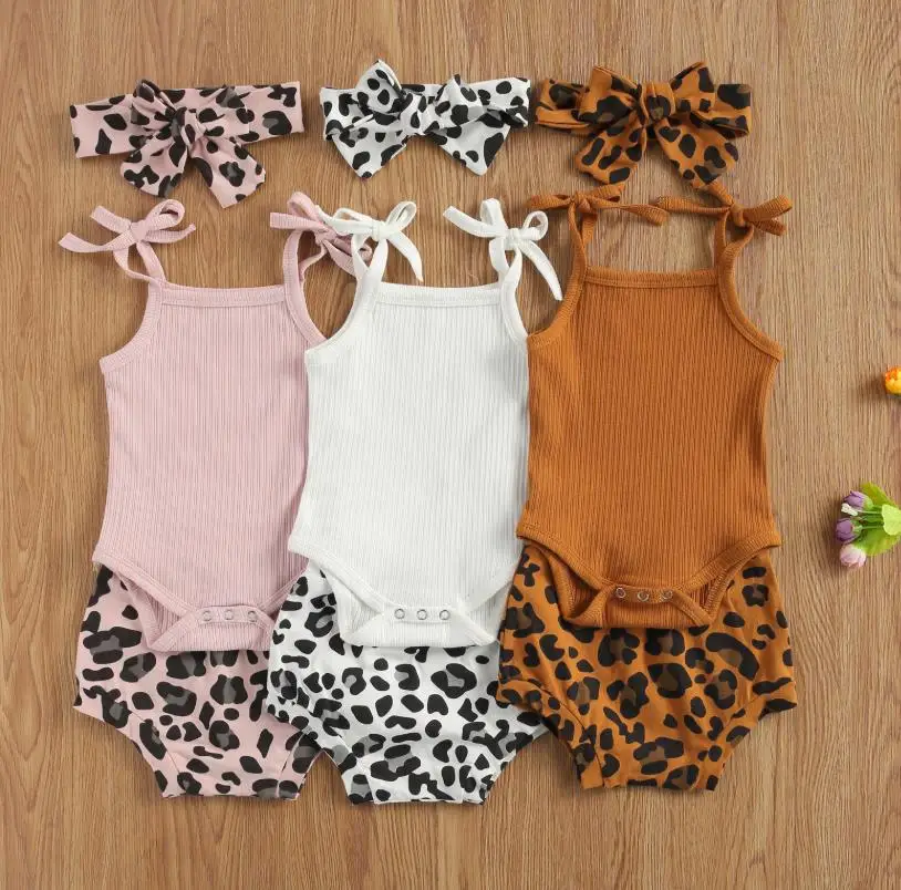 Summer Infant Newborn Girls 3 Pcs Outfits Suits Sleeveless Sling Tank Tops Romper Tops Leopard Shorts Headband Sets Baby's Sets
Summer Infant Newborn Girls 3 Pcs Outfits Suits Sleeveless Sling Tank Tops Romper Tops Leopard Shorts Headband Sets Baby's Sets