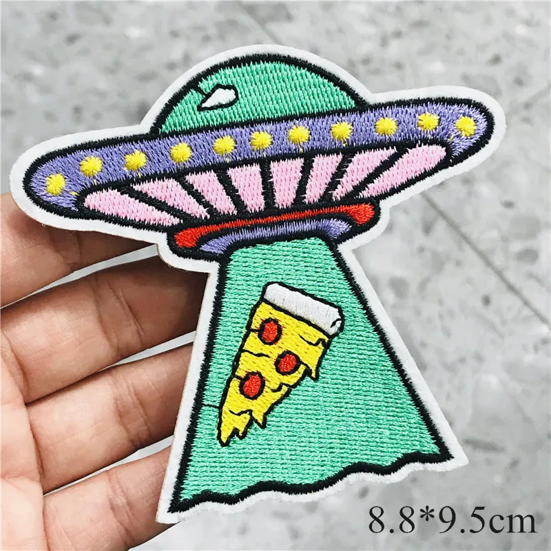 10Pcs Telescope Alien UFO Embroidered Patches Applique Iron on Badge Garment Apparel DIY Clothing Accessories Kid's Repair Holes - купить