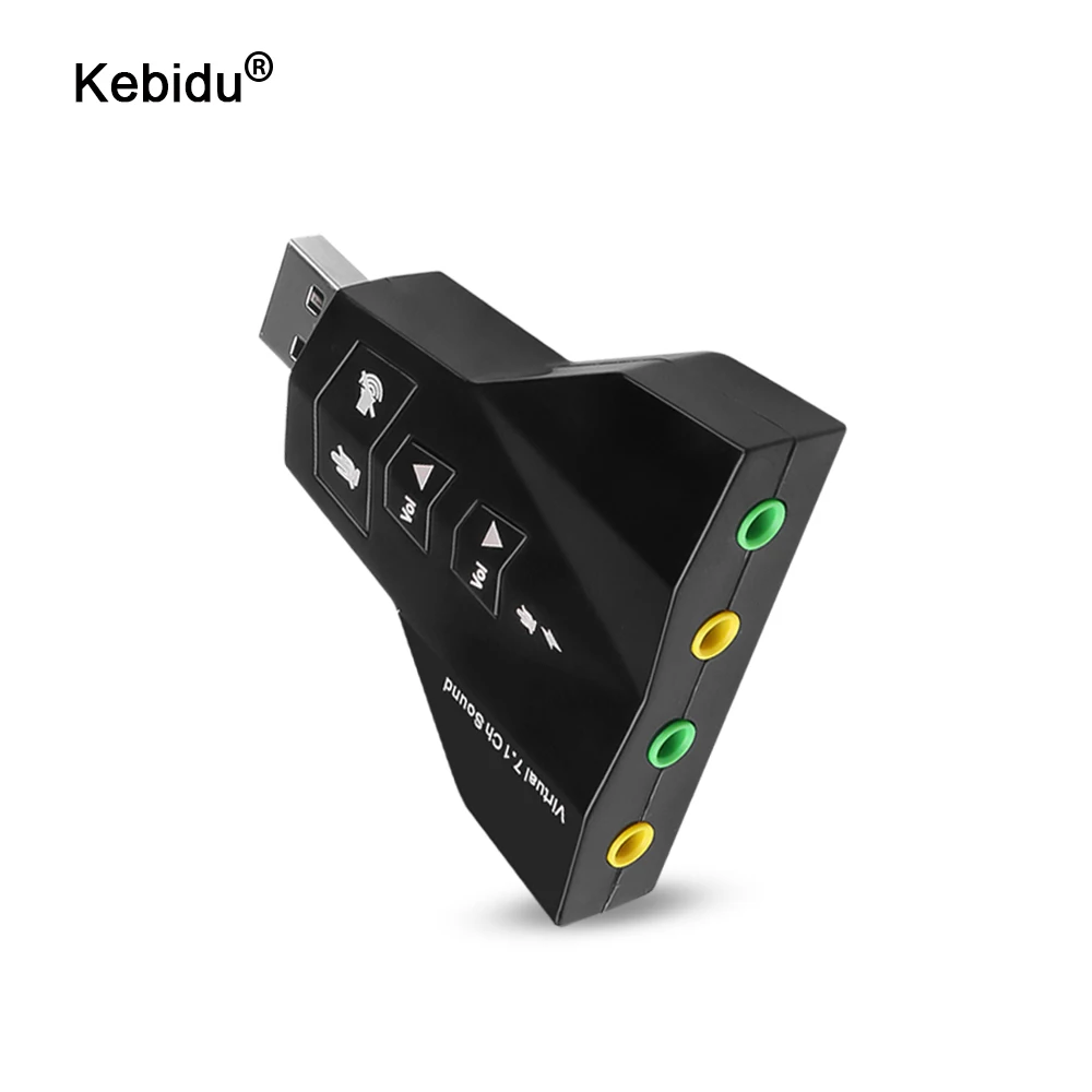 Kebidu внешняя 7 1 канальная USB 3D Звуковая карта аудио для ноутбука ПК Macbook Dual Virtual 2 0