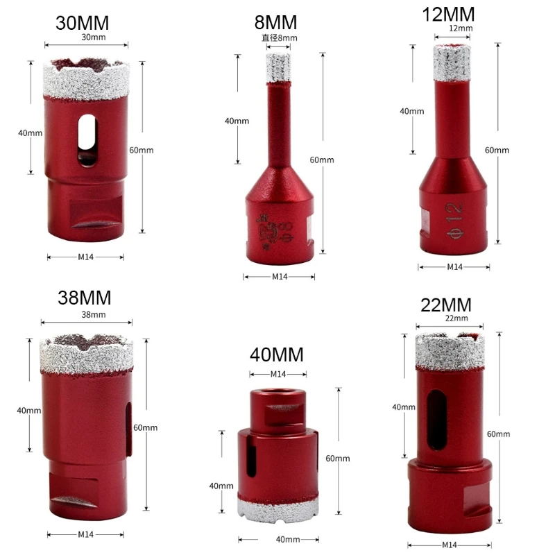 6-75mm M14 Vacuum Brazed Drill Bit High Hardness Less Resistance Hole Saw Cutter Opener for Marble Concrete Ceramic Tile Drop 
6-75mm M14 Vacuum Brazed Drill Bit High Hardness Less Resistance Hole Saw Cutter Opener for Marble Concrete Ceramic Tile Drop