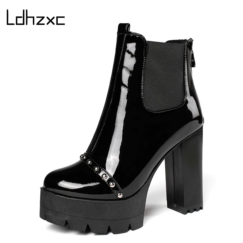 LDHZXC 2020 Rivets Comfort High Heel Ankle Boots women For Women Fall Shoes Party Nightclub Black Leather Platform Shoes snow
LDHZXC 2020 Rivets Comfort High Heel Ankle Boots women For Women Fall Shoes Party Nightclub Black Leather Platform Shoes snow