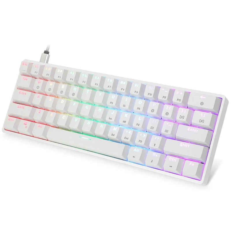 GK61 Hot Swappable Portable RGB Backlit Gaming Mechanical Keyboard Gateron key 
GK61 Hot Swappable Portable RGB Backlit Gaming Mechanical Keyboard Gateron key