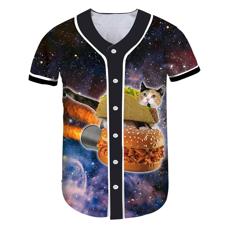 CJLM Summer New Starry Sky Baseball Uniform Galaxy 3D Print Harajuku Sportswear Hamburger Short Sleeve Jacket Cat Oversized 5XL
CJLM Summer New Starry Sky Baseball Uniform Galaxy 3D Print Harajuku Sportswear Hamburger Short Sleeve Jacket Cat Oversized 5XL