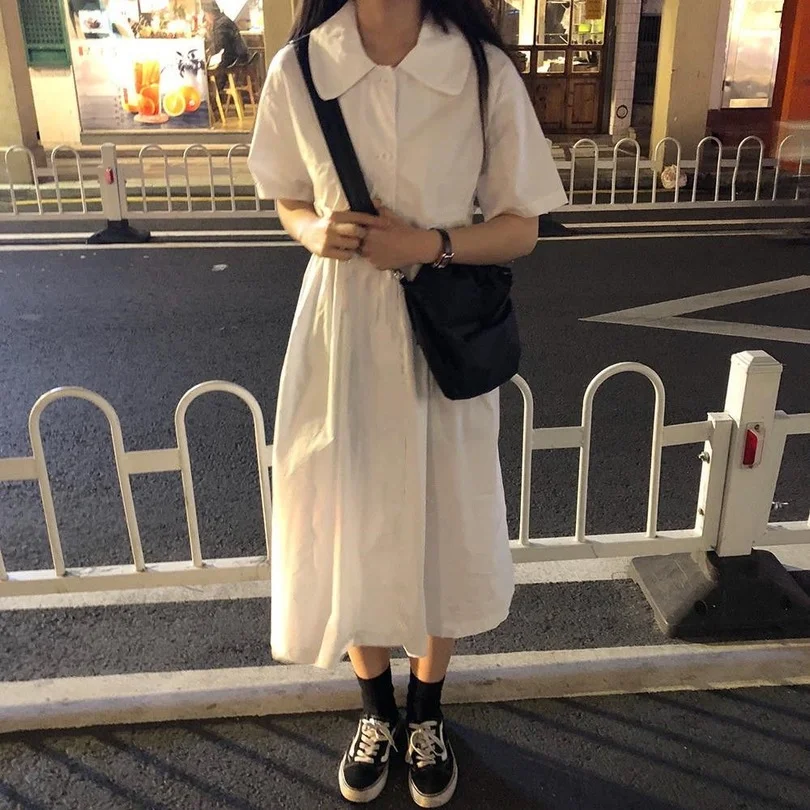 Korean White Casual Dresses Women High Waist Loose Mid-length Pleated Skirt Harajuku Sweet Girl Summer Kawaii Dresses Women Y2k
Korean White Casual Dresses Women High Waist Loose Mid-length Pleated Skirt Harajuku Sweet Girl Summer Kawaii Dresses Women Y2k