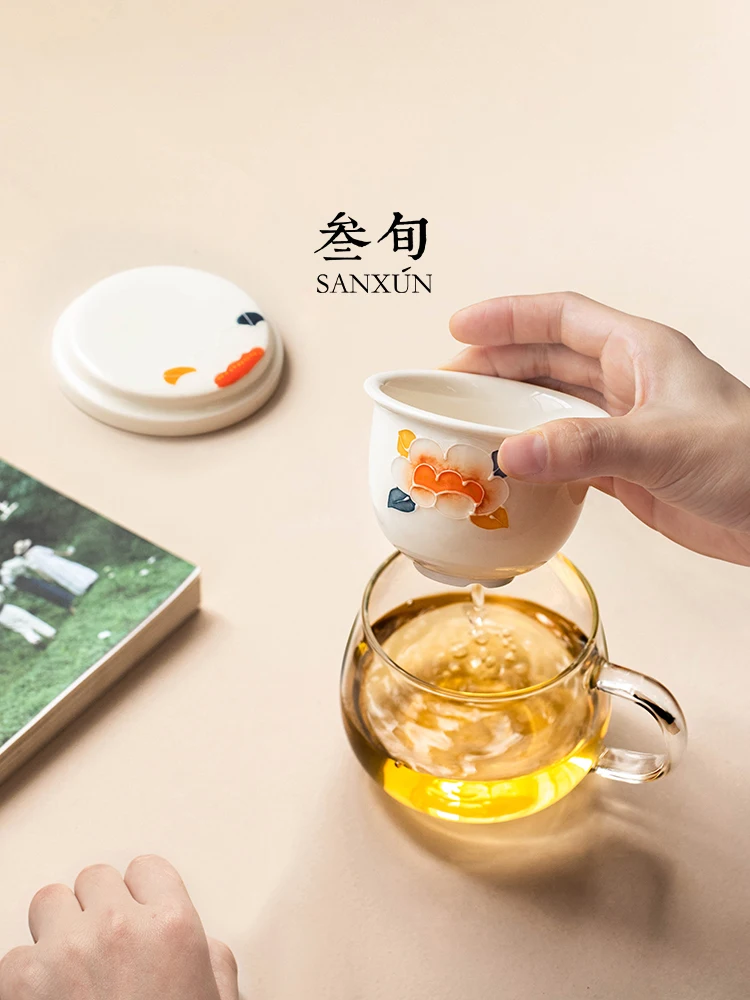 Glass Teacup Household Tea and Water Separating Teacup Cute Female Office Tea Cup with Filter Flower
Glass Teacup Household Tea and Water Separating Teacup Cute Female Office Tea Cup with Filter Flower