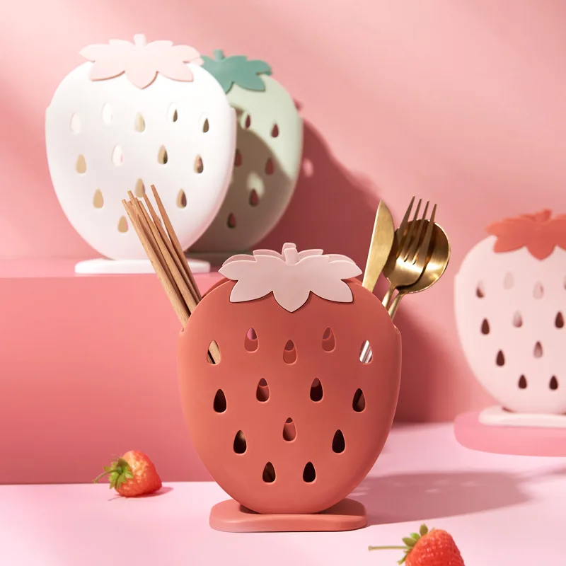 Cute Strawberry Chopsticks Holder Drain Rack Kitchen Tableware Storage Rack Hollow Cutlery Drainer Spoon Fork Knife Shelf Holder
Cute Strawberry Chopsticks Holder Drain Rack Kitchen Tableware Storage Rack Hollow Cutlery Drainer Spoon Fork Knife Shelf Holder
