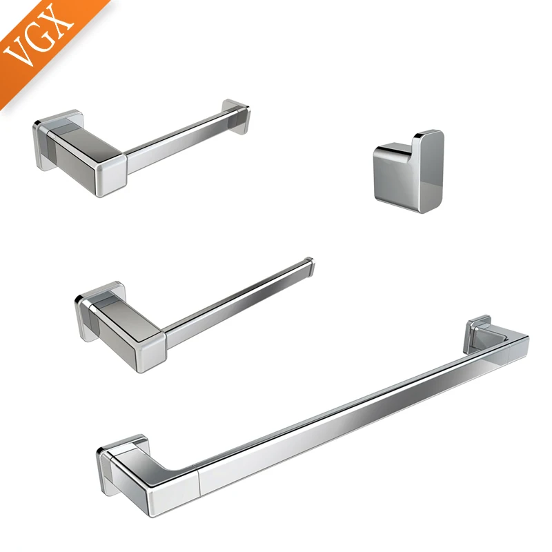 VGX Bathroom Accessories Set Chrome Toilet Paper Holder Towel Bar/Ring Robe Hook Bath Hardware Wall Punch/Nail-Free Z1880TC
VGX Bathroom Accessories Set Chrome Toilet Paper Holder Towel Bar/Ring Robe Hook Bath Hardware Wall Punch/Nail-Free Z1880TC