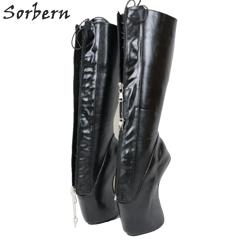 Sorbern Matt Black Ballet High Heel Boots Women Lace Up Lockable Zipper Knee High Custom Wide/Slim Calf Fetish High Heel Shoes
Sorbern Matt Black Ballet High Heel Boots Women Lace Up Lockable Zipper Knee High Custom Wide/Slim Calf Fetish High Heel Shoes