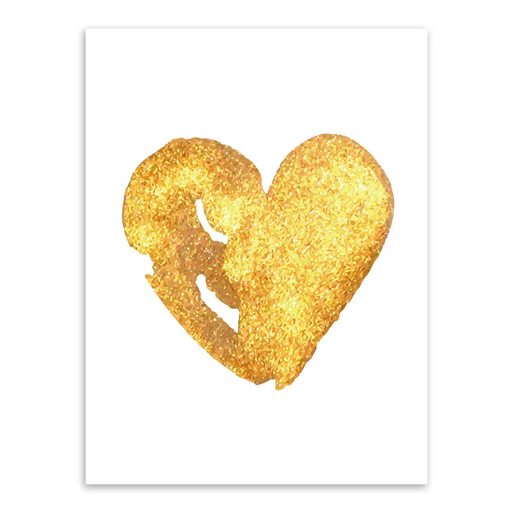Декоративная картина с золотым сердцем прекрасным Китом надписью I love you